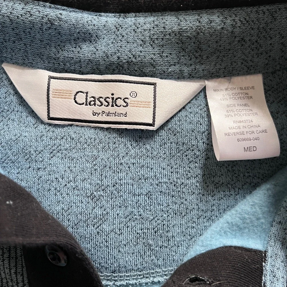 Vintage Classics by Palmland Men's 80'Retro Grandpacore Polo Sweatshirt Size M
